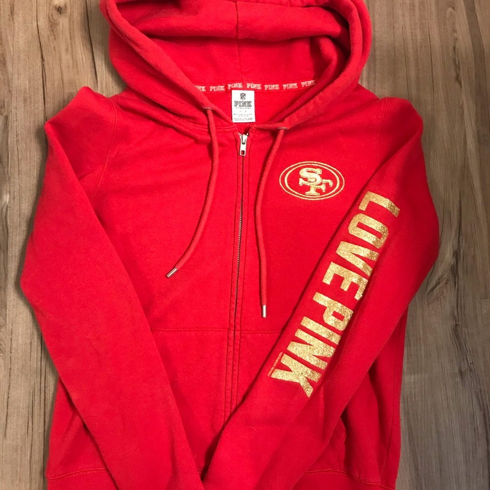 💕VS PINK SF 49ERS bling sweatshirt size s💕